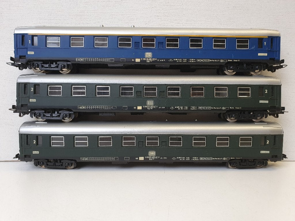 JOUEF H0 5773+5774 3 stuks D-trein rijtuigen 1e + 2e klas DB, Gebruikt, Jouef, Gelijkstroom of Wisselstroom, Wagon
