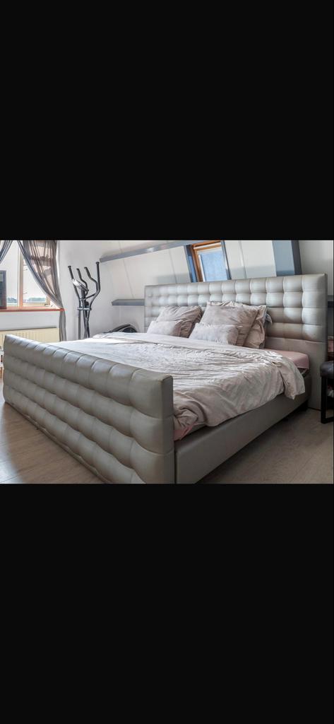 Prachtig kingsize bed met traagschuim matras, Huis en Inrichting, Ophalen, Overige materialen, Tweepersoons, Zo goed als nieuw
