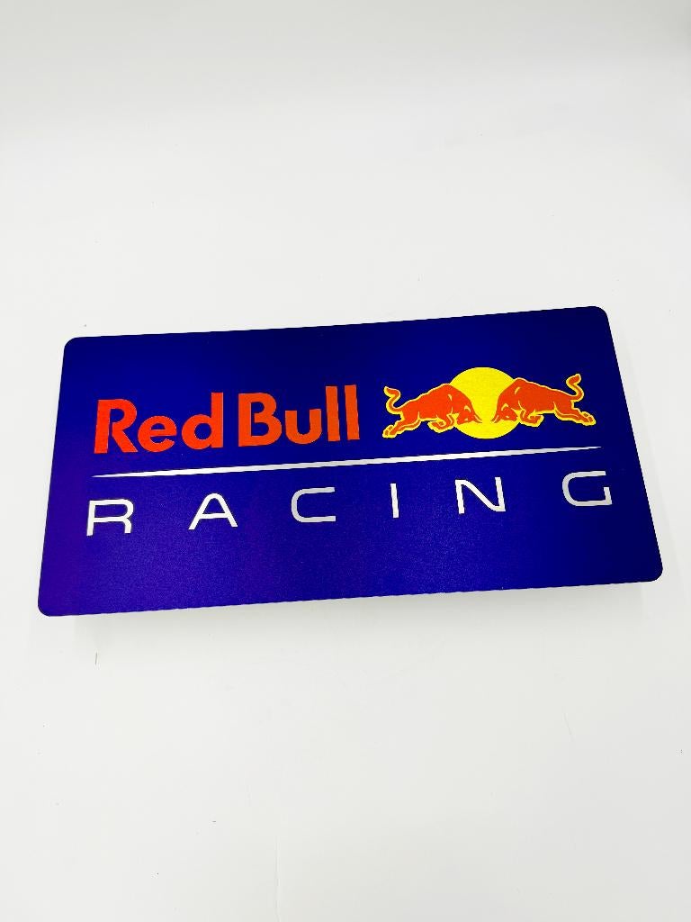 Reclamebord RedBull racing logo, aluminium, 57x29 cm, Ophalen of Verzenden, Nieuw, Reclamebord
