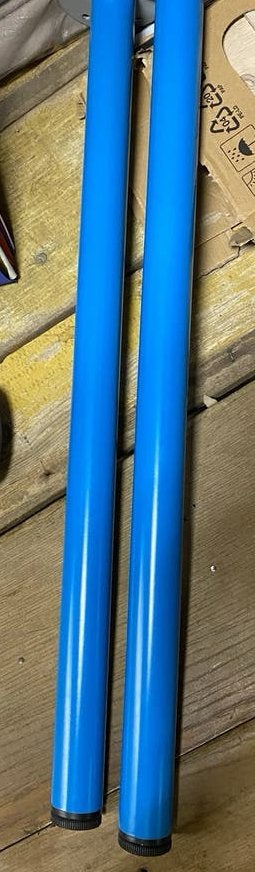 IKEA LINNMON Tafelblad met Adils poten - Donkerblauw, Ophalen, Overige typen, Gebruikt, Spaanplaat of MDF