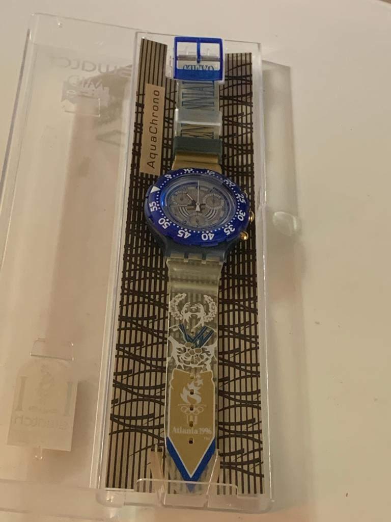Swatch AquaChrono Atlanta 1996 Olympische Spelen Horloge, Kunststof, Polshorloge, Swatch, Nieuw