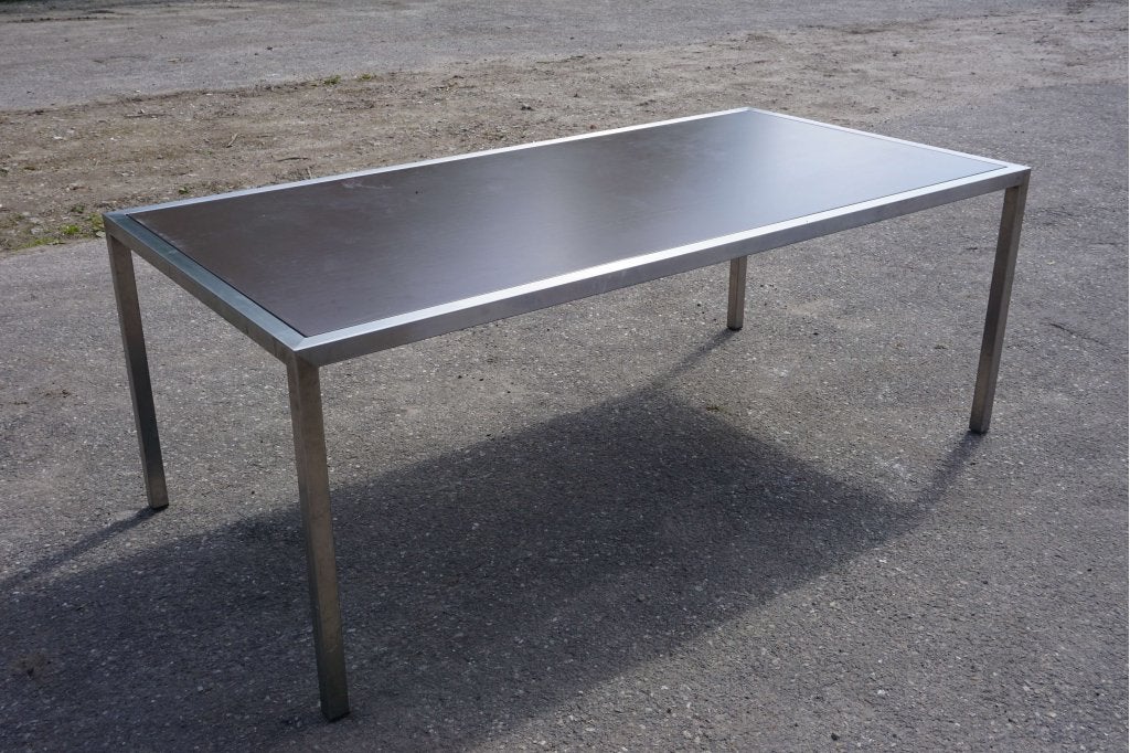 RVS tafel  kantinetafel eettafel keukentafel, Gebruikt, 100 tot 150 cm, Niet ingevuld, Vijf personen of meer