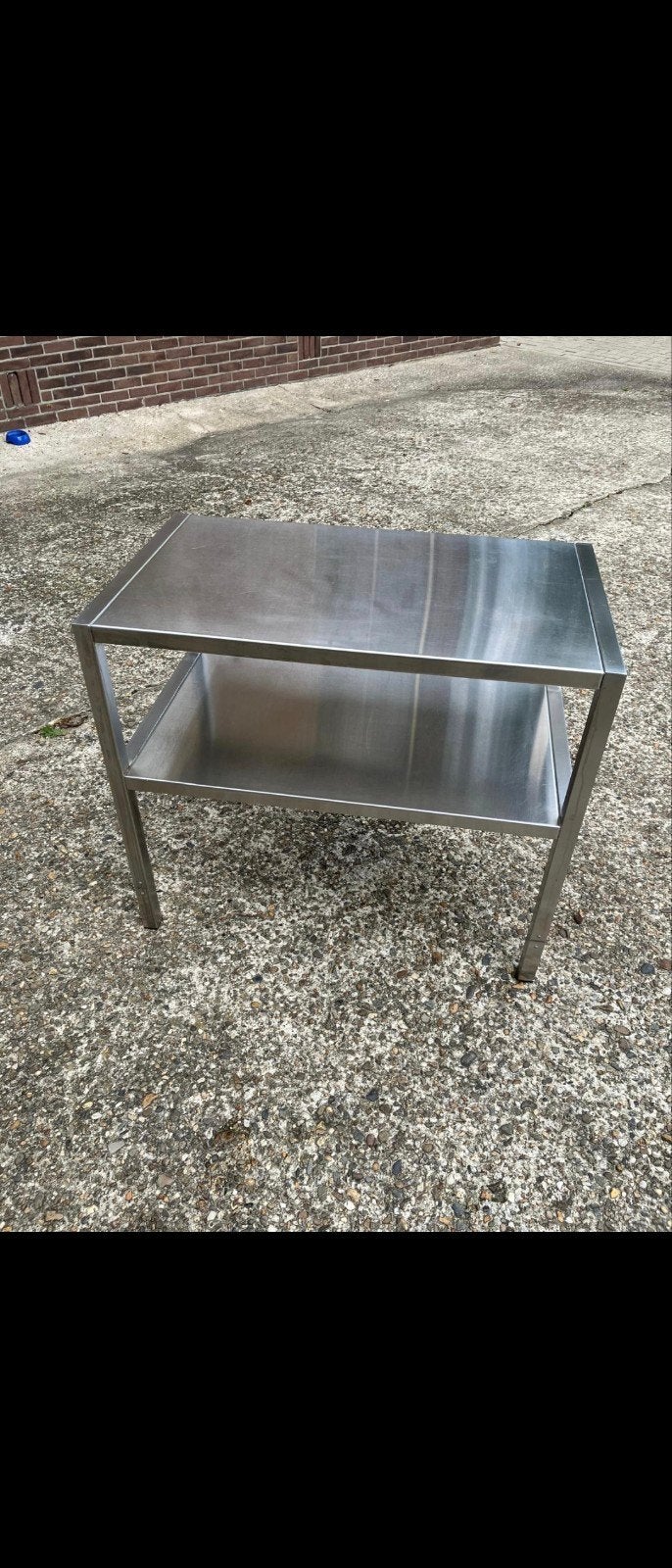 RVS bijzettafel/werktafel met 2 niveaus, Ophalen, Gebruikt, 50 tot 100 cm