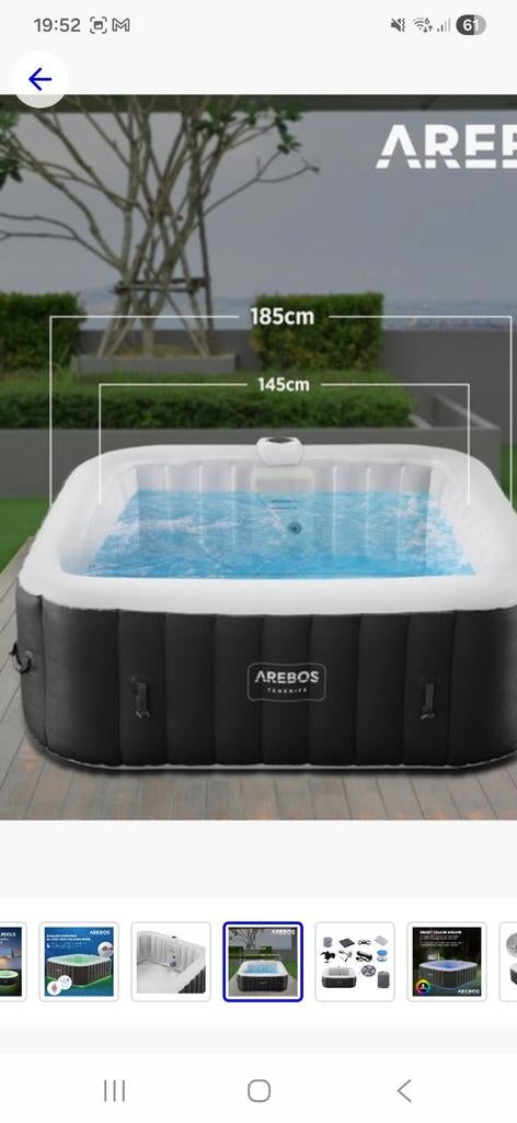 Gereserveerd..Opblaasbaar Bubbelbad voor 6 personen - Hottub, Ophalen, Zo goed als nieuw, Filter, Opblaasbaar