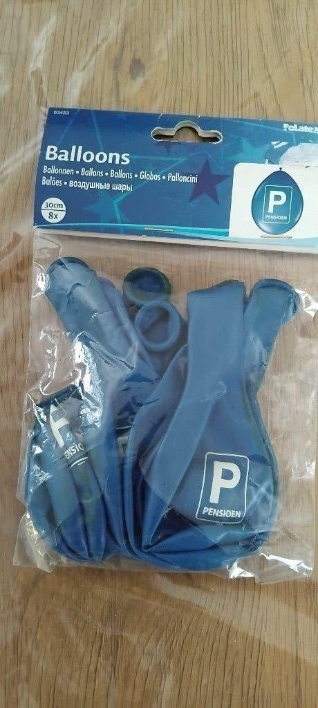 setje van pensioen met slingers en ballonnen, Ophalen of Verzenden, Gebruikt, Versiering, Overige