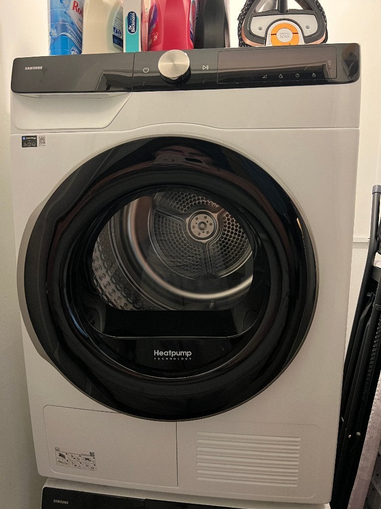 Samsung Wasdroger Dryer DV80T6220LK/S2, Ophalen, 8 tot 10 kg, Zo goed als nieuw, Voorlader