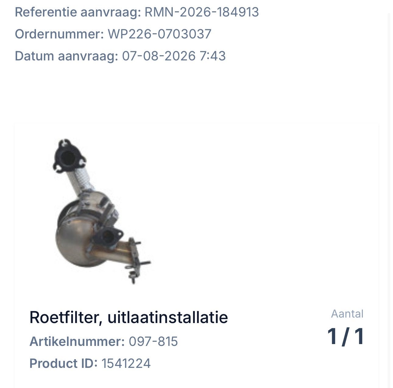 Roetfilter dps, Nieuw