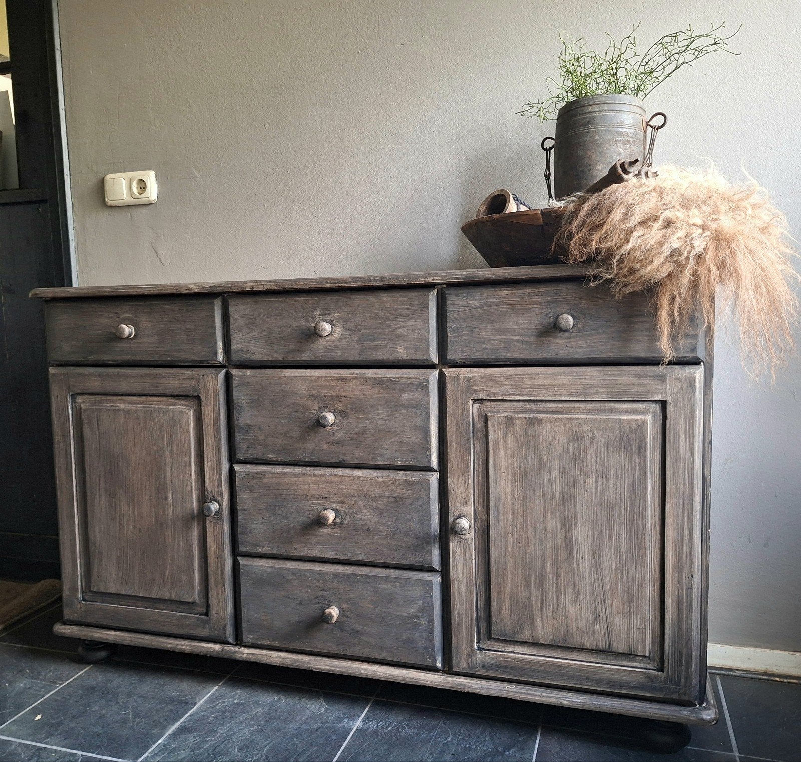 Dressoir, Ophalen, Gebruikt, 100 tot 150 cm, Grenenhout