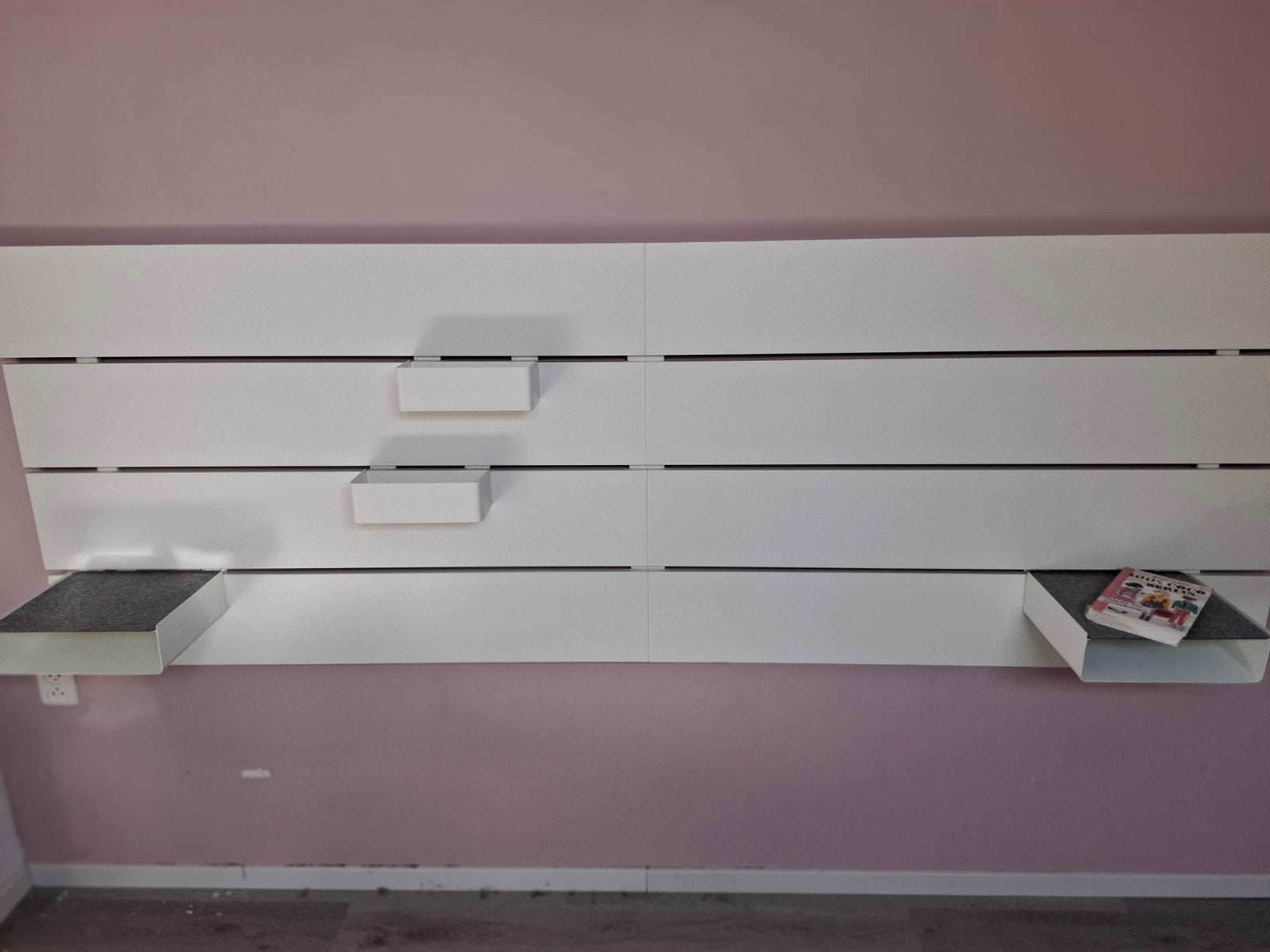 IKEA NORDLI hoofdeinde met opbergruimte, Gebruikt, Wit, Tweepersoons, Ophalen of Verzenden