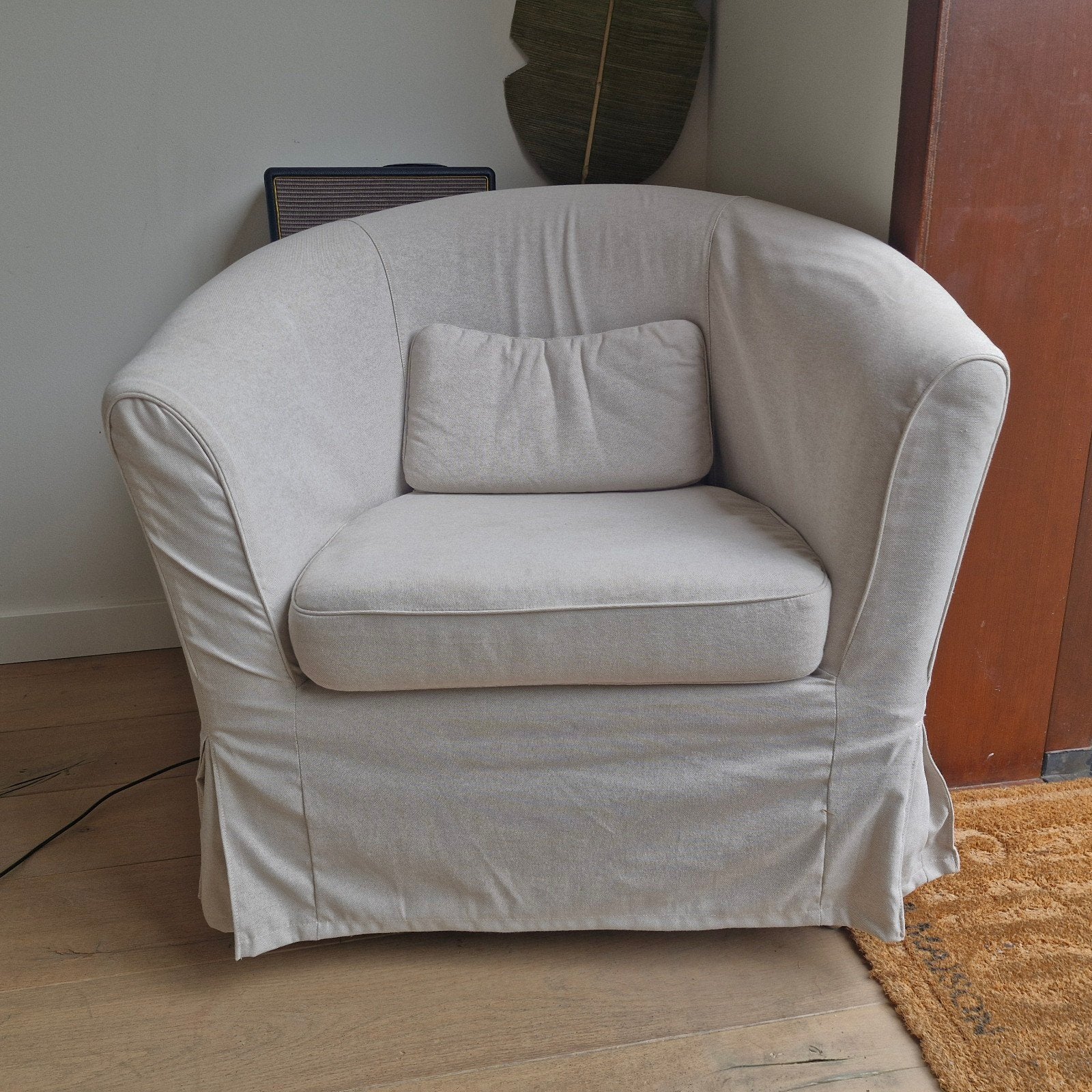 IKEA Tullsta stoel met lichtbeige hoes, Huis en Inrichting, Ophalen, Modern, Comfortabel, Gebruikt, Overige kleuren