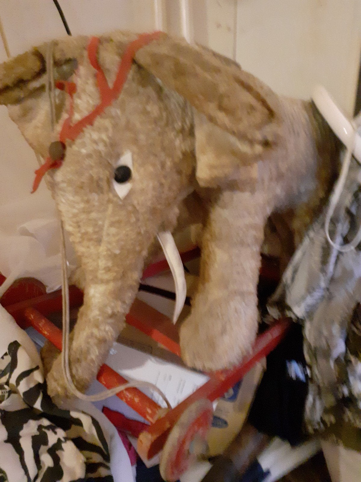 Opruiming antiek brocante olifant op wielen, Antiek en Kunst, Curiosa en Brocante, Ophalen of Verzenden