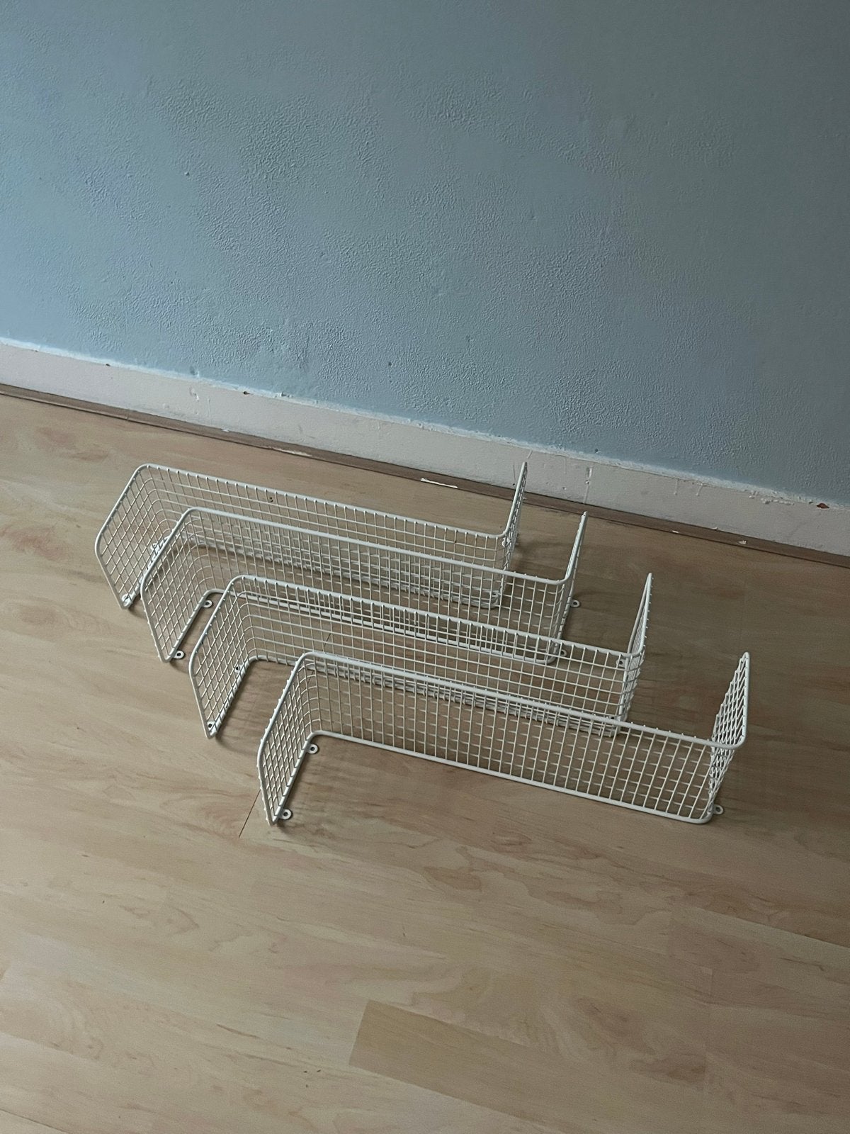 4x Witte metalen draadplanken ikea, Ophalen, Gebruikt