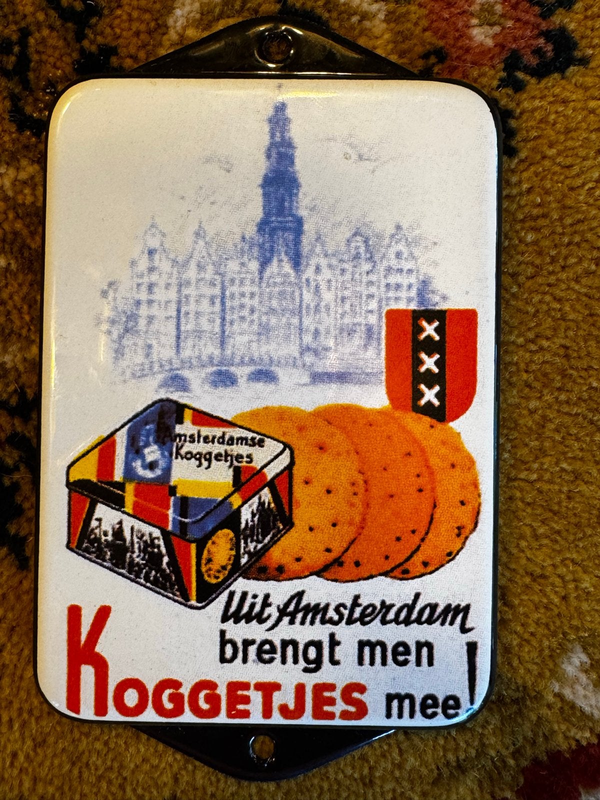 Vintage Emaille deurpostje 9x13cm, Ophalen of Verzenden