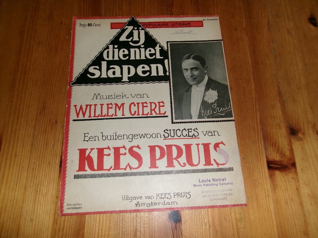 Zij die niet slapen - willem ciere / kees pruis, Muziek en Instrumenten, Bladmuziek, Zang, Gebruikt, Ophalen of Verzenden, Artiest of Componist