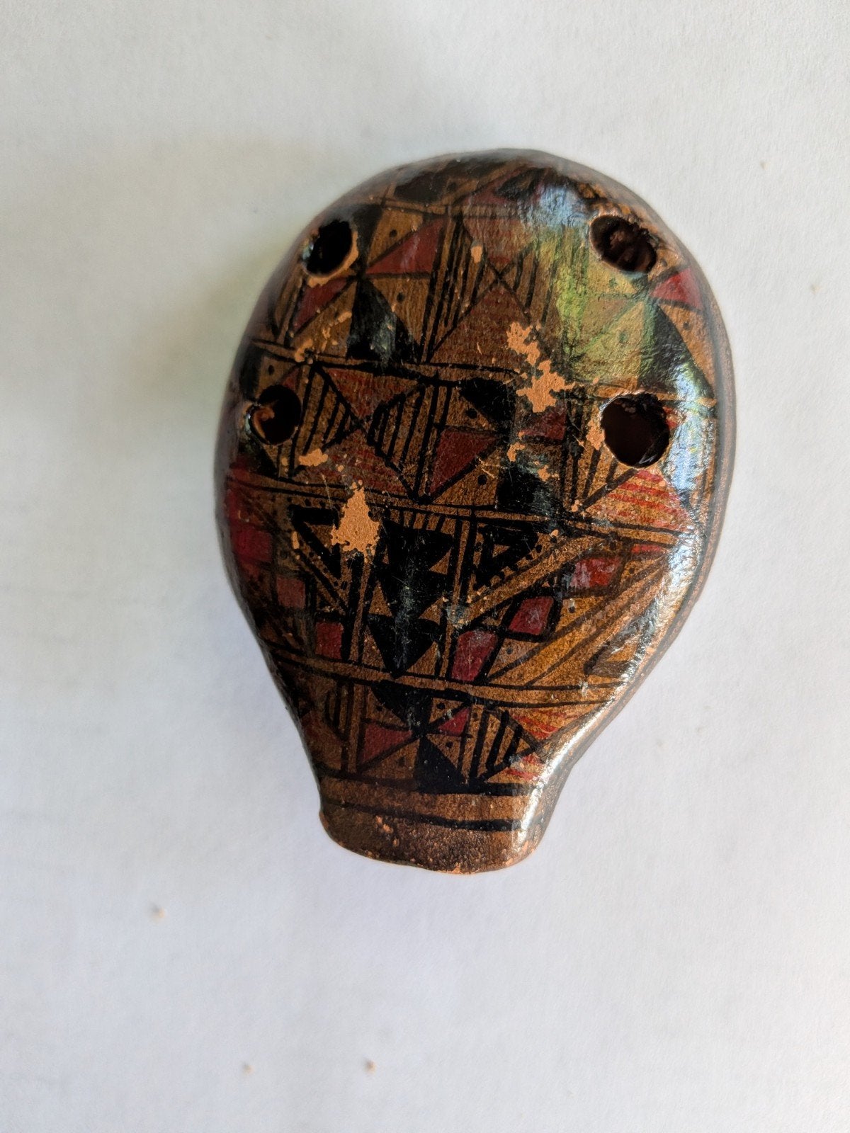 Vintage Ocarina - Handgemaakt en beschilderd, Ophalen of Verzenden, Gebruikt, Houtblazer