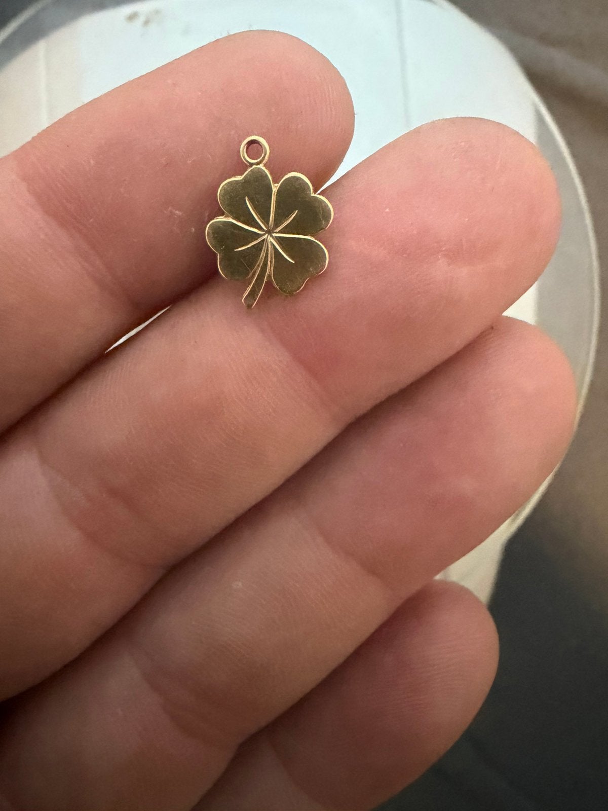 Gouden klavertje 4, Ophalen of Verzenden, Zo goed als nieuw, Goud