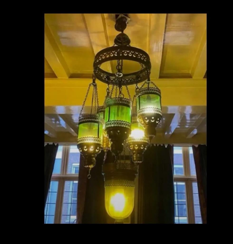 Prachtige langlamp, Verzenden, Zo goed als nieuw, Glas, 50 tot 75 cm