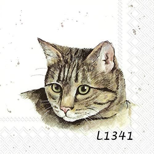 Servetten decoupage/bullet journal - poes L1341, Verzenden, Nieuw