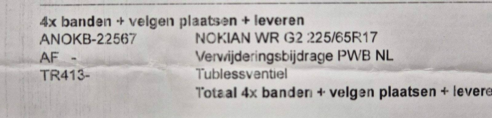 Winterbanden, Auto-onderdelen, Ophalen