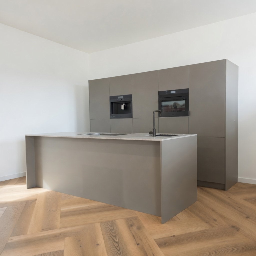 Splinternieuwe showroom keuken met kookeiland Taj Mahal Blad, Huis en Inrichting, Overige kleuren, Overige typen, Ophalen of Verzenden