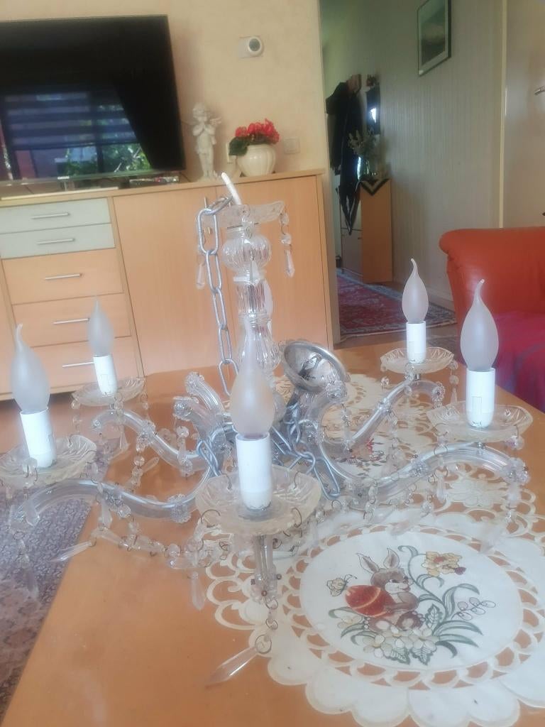 kroonluchter, Ophalen, Gebruikt, Glas, Glas