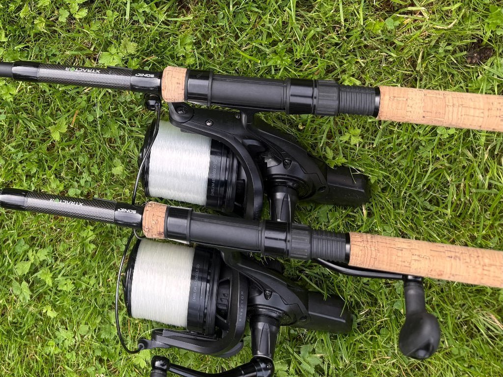 Sonik Xtractor set + 2 Daiwa Emblem 45 SCW QD, Ophalen of Verzenden, Complete set