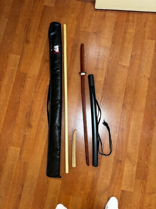 Aikido wapenset van Jo, Boken en Tanto (met tas), Ophalen, Gebruikt, Vechtsportmateriaal, Maat M