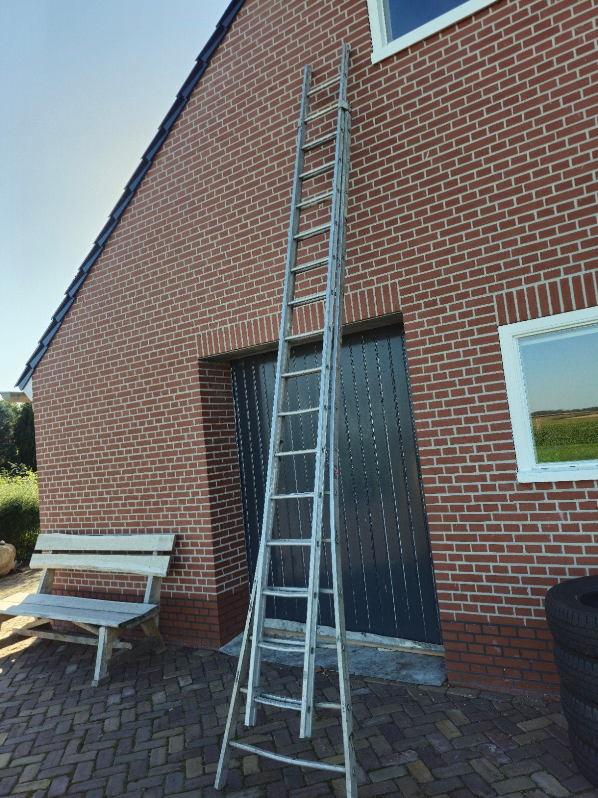 Schuiflader 4.5 tot 7 meter, Ophalen, Gebruikt, Ladder, Opvouwbaar of Inschuifbaar