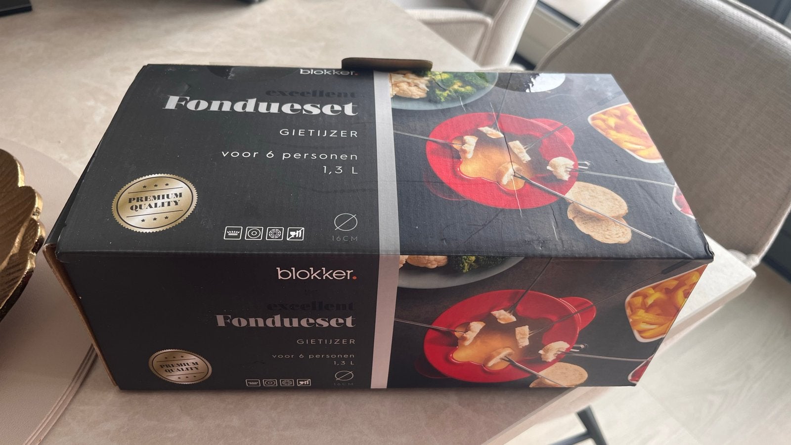 Blokker Excellent Fondue Set Gietijzer 1.3L voor 6 personen, Ophalen, Nieuw, Brander, Fondueset