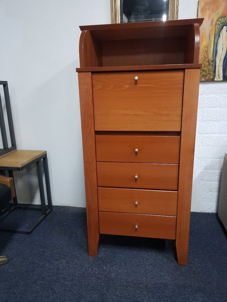 in top staat massief kersenhouten ladekastje met klep, Ophalen, Gebruikt, 50 tot 100 cm, 3 of 4 laden