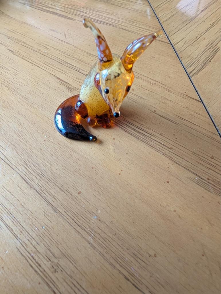 Handgeblazen glazen vosje - Uniek decoratiestuk, Antiek en Kunst, Antiek | Glas en Kristal, Ophalen of Verzenden