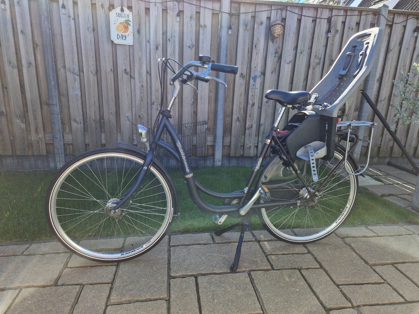 Batavus Moederfiets met voor- en achterzit en windschermje, Ophalen, 2 zitjes, Gebruikt, Versnellingen