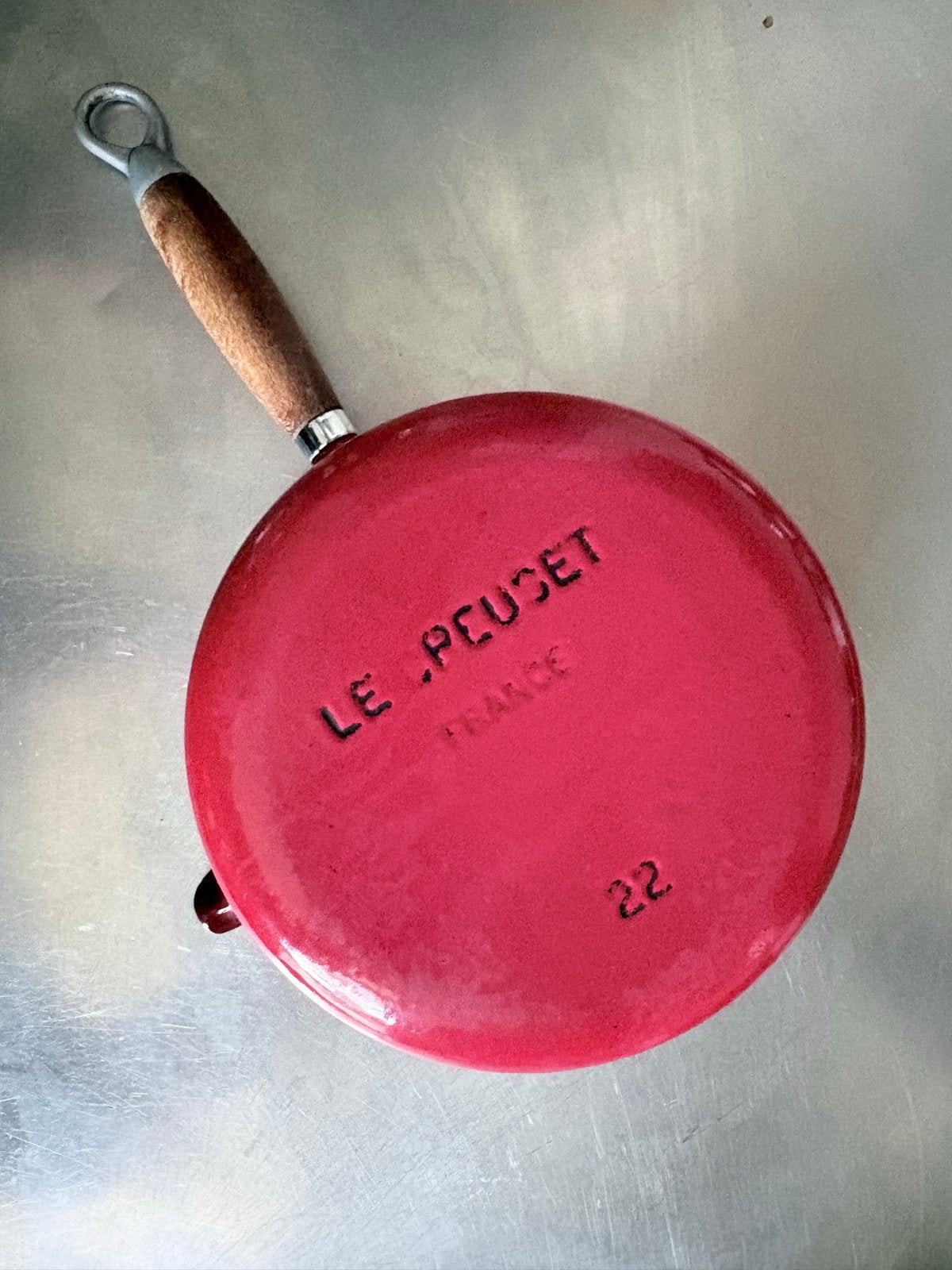 Le Creuset pan 22 cm - Gietijzeren koekenpan, Koekenpan, Gebruikt, Gietijzer, Le Creuset