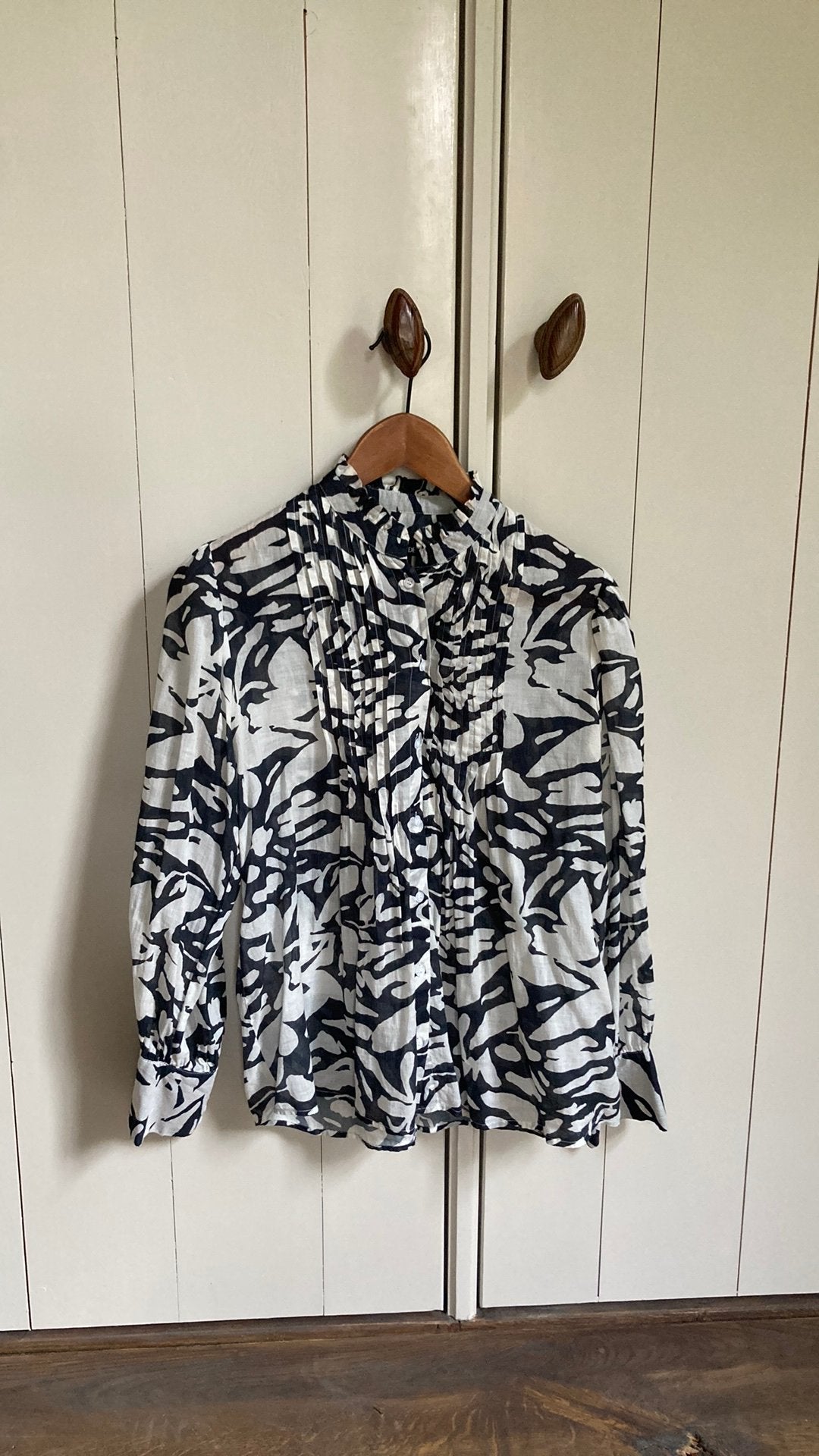 Purdey blouse ecru met blauw mt 38, Kleding | Dames, Ophalen of Verzenden, Zo goed als nieuw, Maat 38/40 (M), Blauw