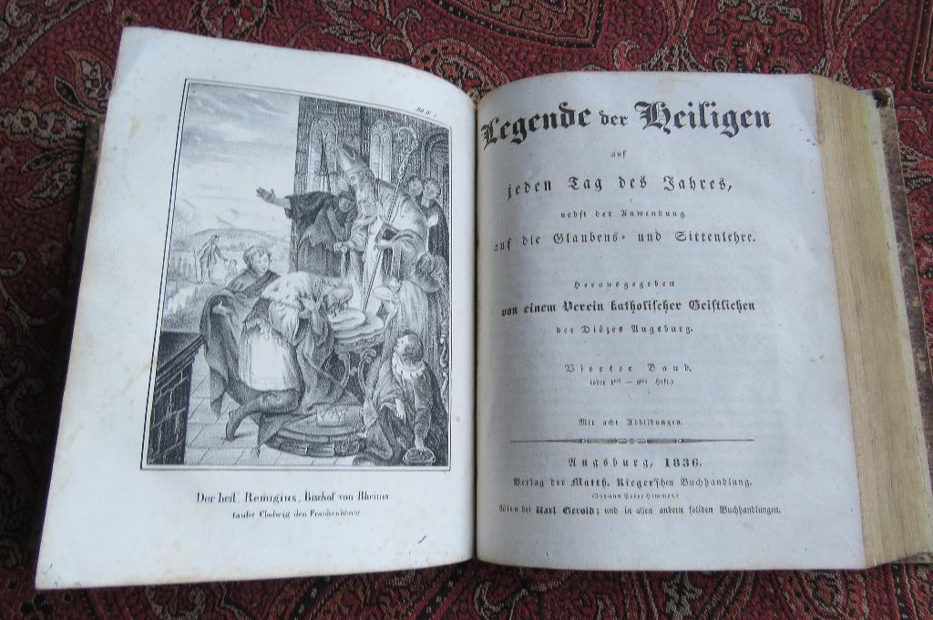 Antiek boek "legende der Heiligen" 1836 met 15 steendrukken, Ophalen of Verzenden