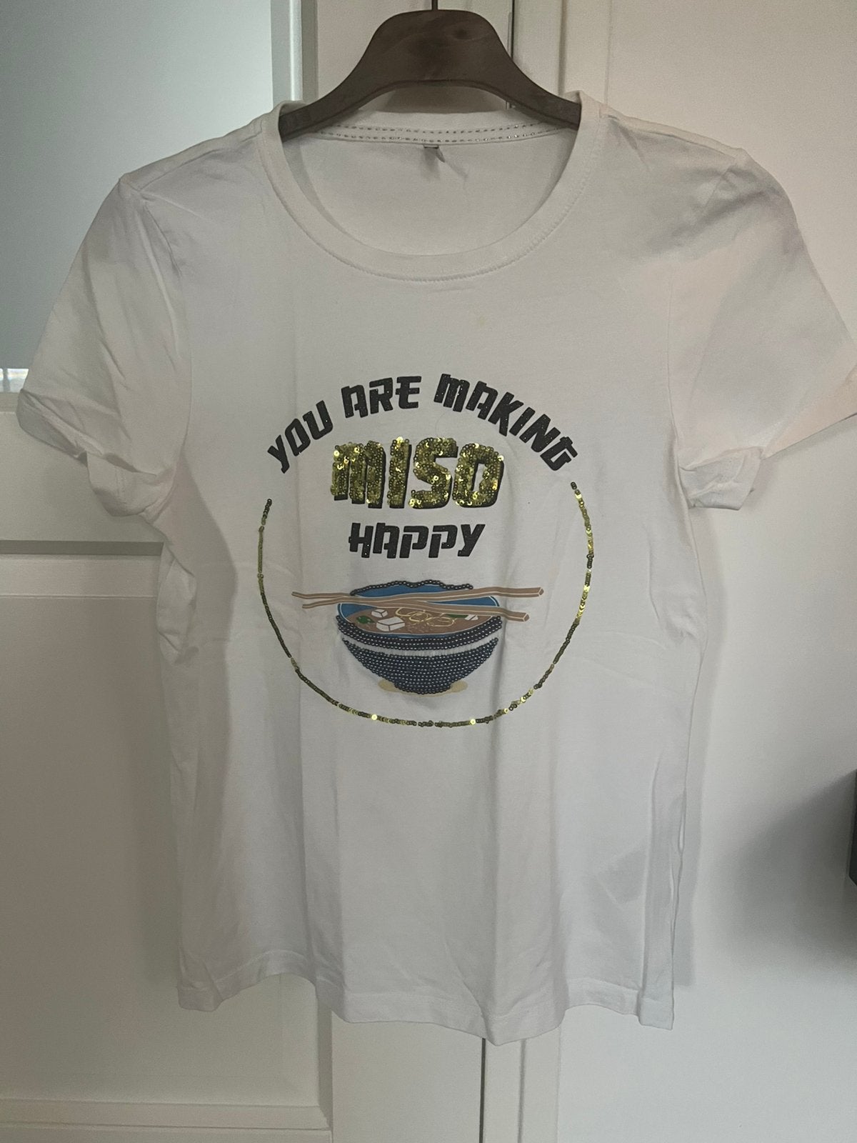 ONLY wit shirt met pailletten dames maat S = 36 zgan, Wit, Ophalen of Verzenden, Zo goed als nieuw, Korte mouw