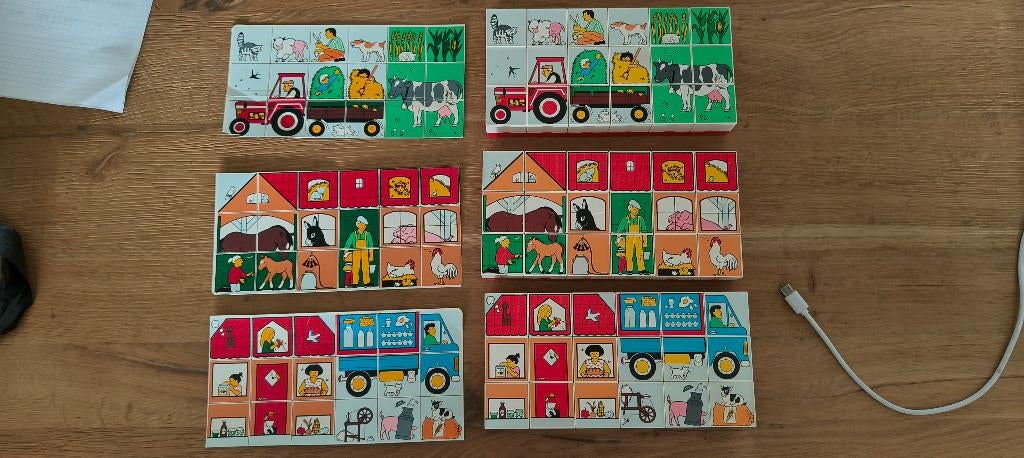 lego duplo 3 vintage puzzels 9220 compleet met voorbeelden, Ophalen of Verzenden, Zo goed als nieuw, Duplo, Complete set