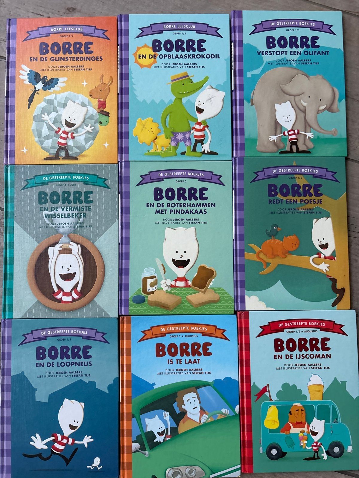 Borre Leesclub & De Gestreepte Boekjes - 9-delige set, Ophalen, Zo goed als nieuw, Fictie algemeen