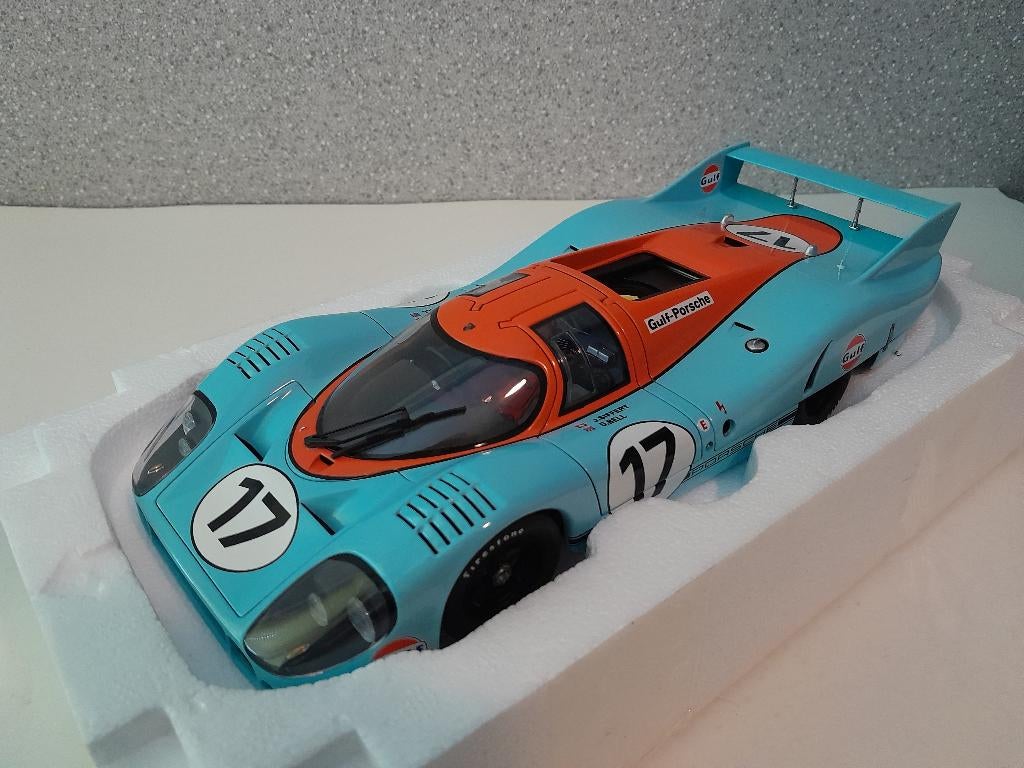 1:18 AutoArt Gulf Porsche 917 Langheck #17, Le Mans 1971, Ophalen of Verzenden, Nieuw, Auto, Autoart