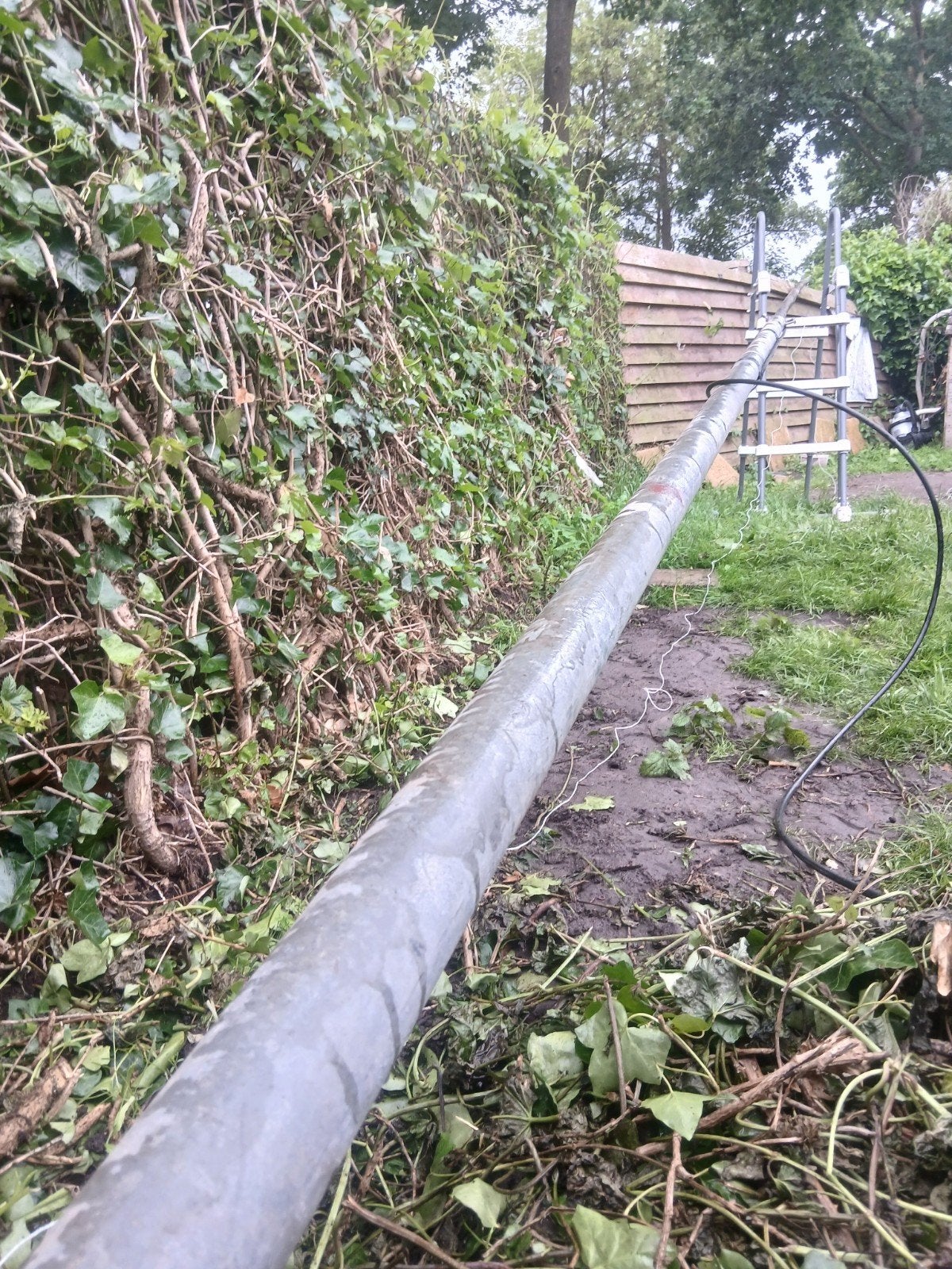 Zendmast 12m (2x6), Ophalen