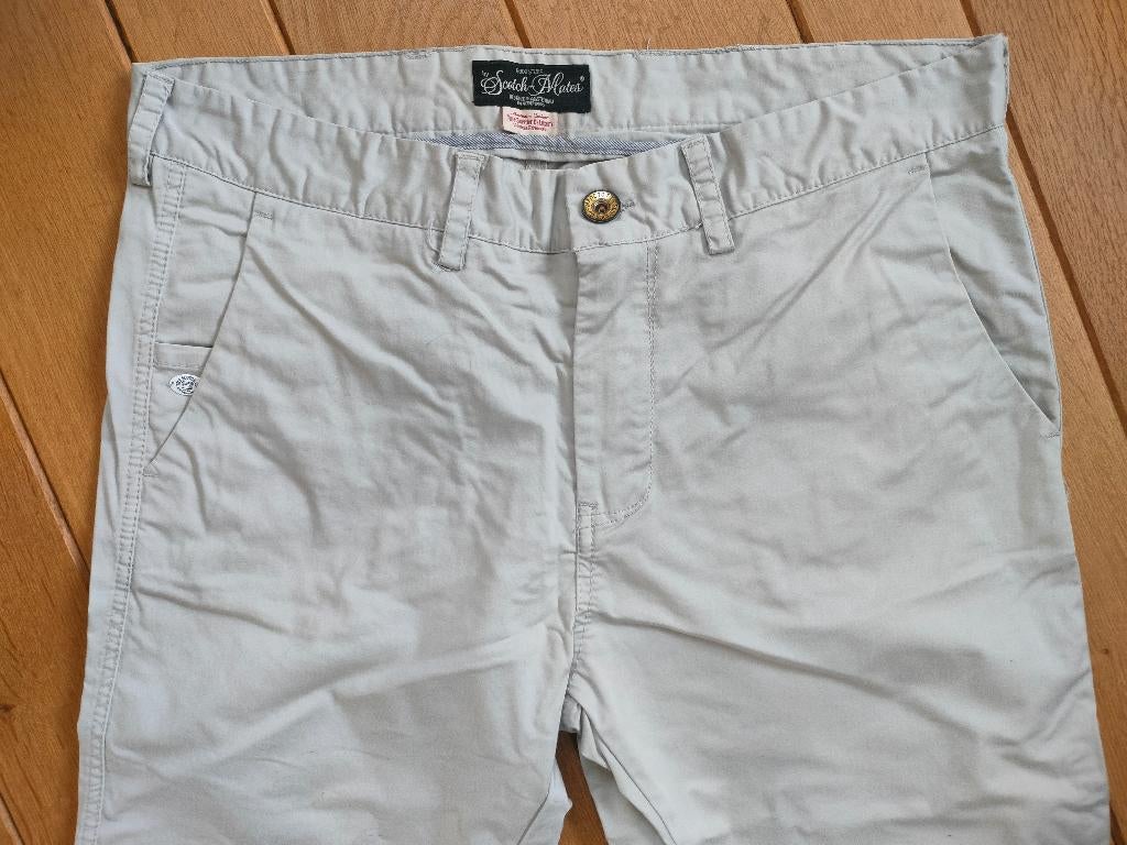 Scotch & Soda chino broek licht grijs kit maat 33 x 34 - nie, Ophalen of Verzenden, Zo goed als nieuw, W33 - W34 (confectie 48/50)