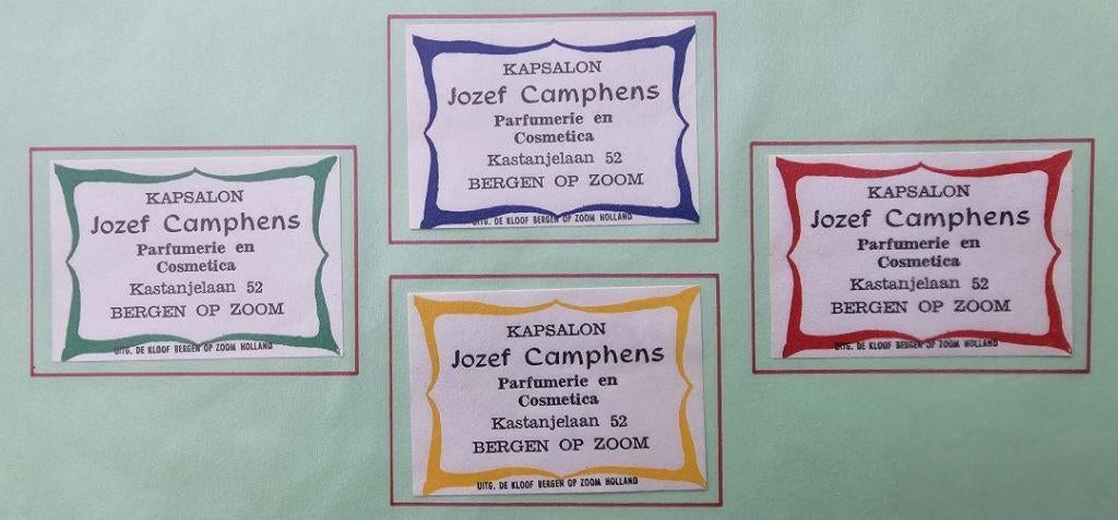 Kapsalon Jozef Camphens te Bergen op Zoom (parfum cosmetica), Ophalen of Verzenden, Zo goed als nieuw, Luciferdoosjes of -merken