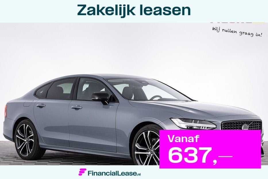 Volvo S90 2.0 B4 Plus Dark | LEDER | CARPLAY | EL. STOELEN |, 12 maanden, Gebruikt, 4 cilinders, Bedrijf