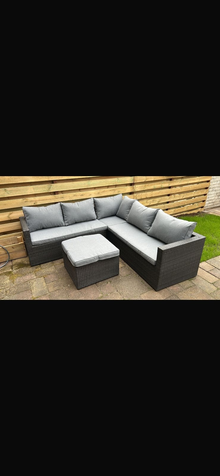 Wicker Loungeset met Bijzettafel - Grijs, Ophalen, Gebruikt, 3 zitplaatsen, Loungeset