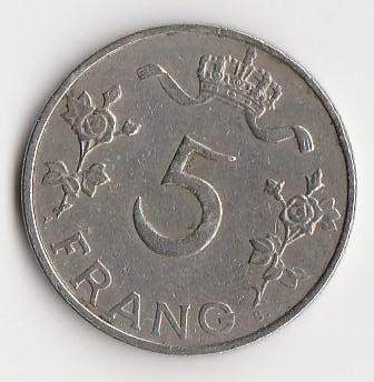 5 Franc Luxembourg 1949, Ophalen of Verzenden, Overige landen, Losse munt