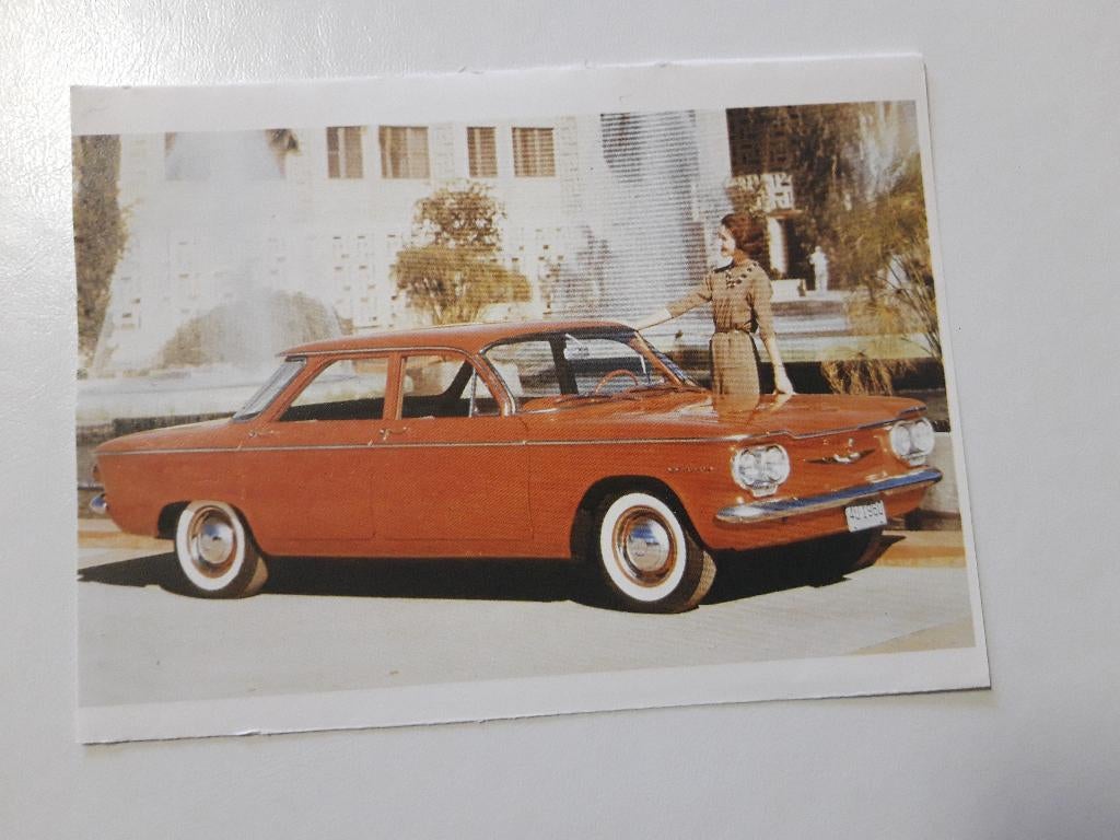 Chevrolet Corvair Monza - ansichtkaart, Ophalen of Verzenden, 1960 tot 1980, Ongelopen, Voertuig