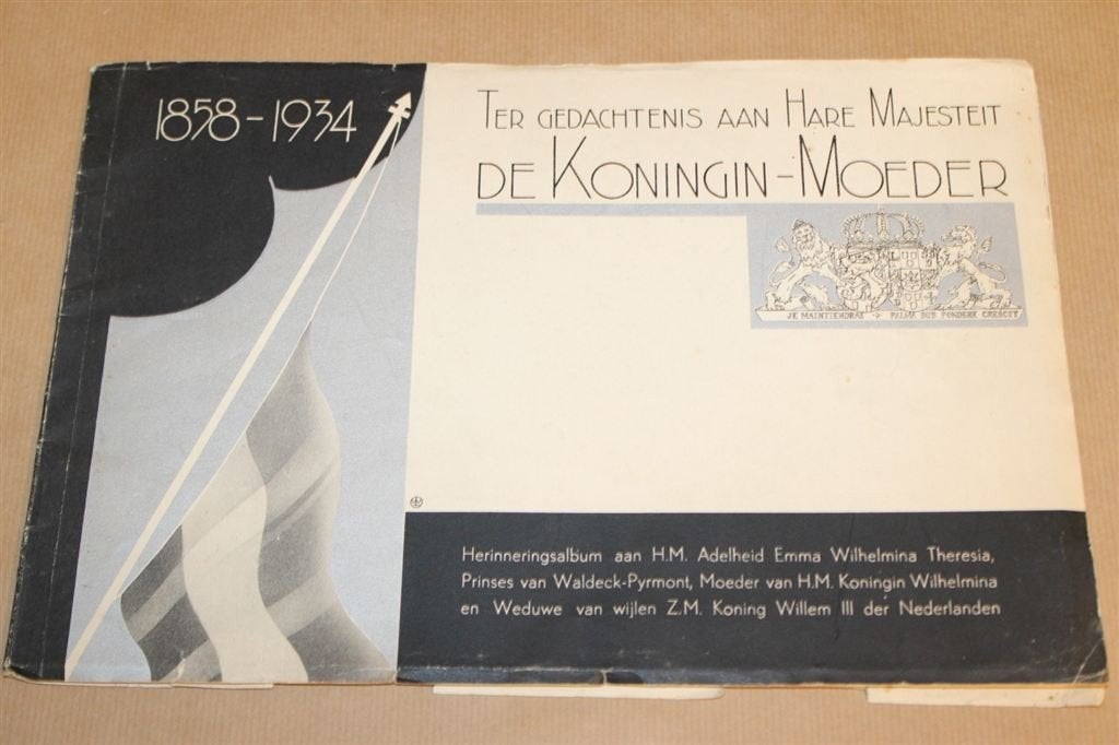 Herinneringsalbum Koningin Emma - 1858-1934, Verzamelen, Ophalen of Verzenden, Zo goed als nieuw, Kaart, Foto of Prent