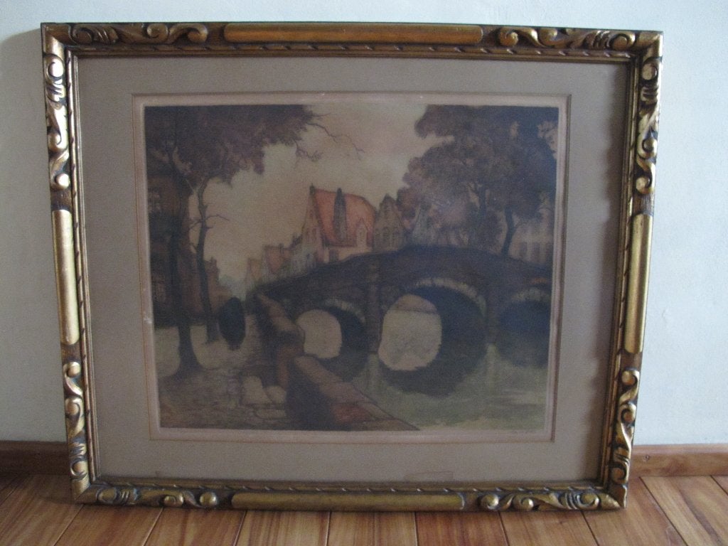 van neste ets brugge, Ophalen, Ets, 1900 - 1949, Stadsgezicht