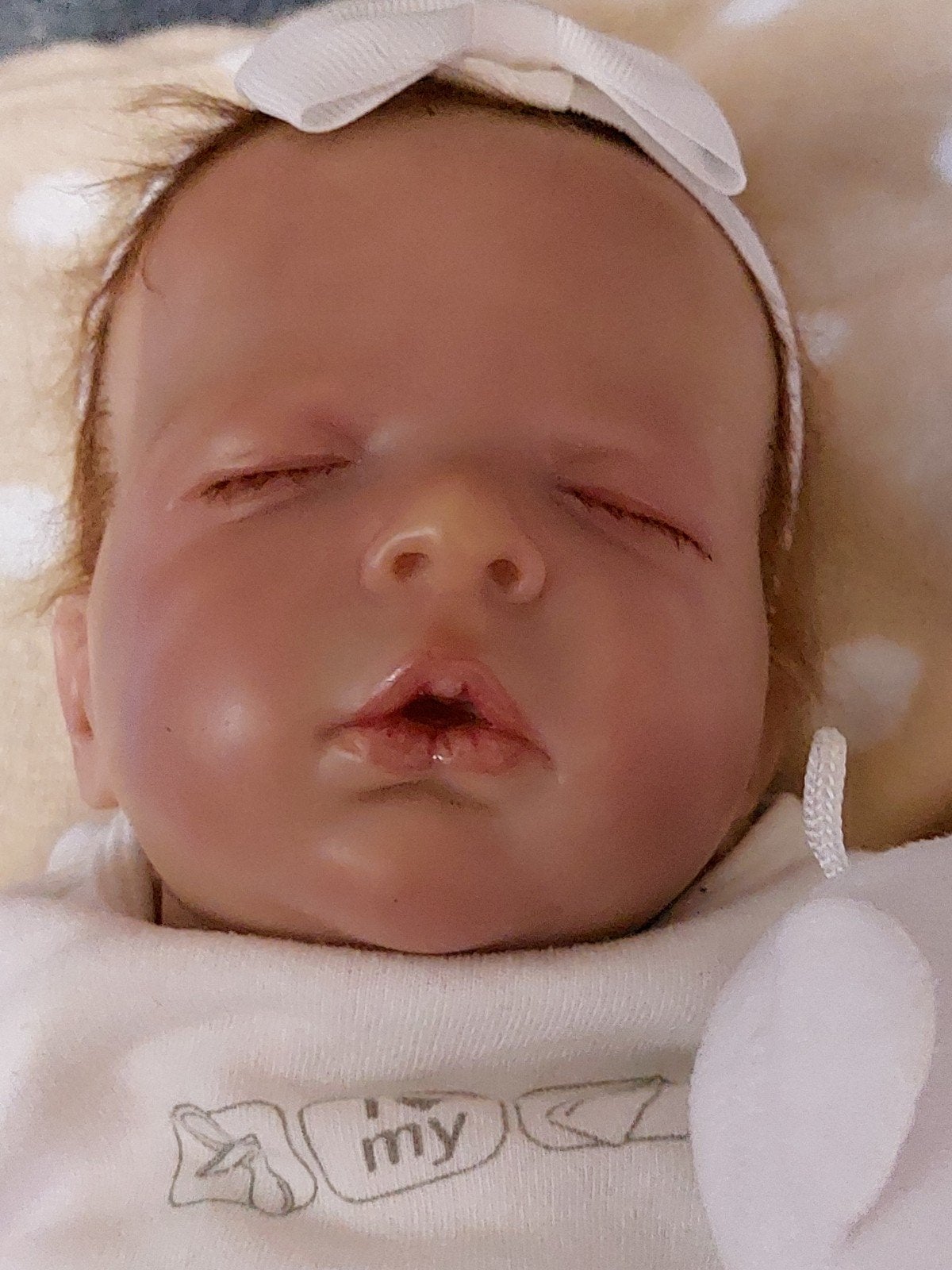 reborn baby  Louise., Ophalen of Verzenden, Zo goed als nieuw, Babypop, Levensecht of Reborn
