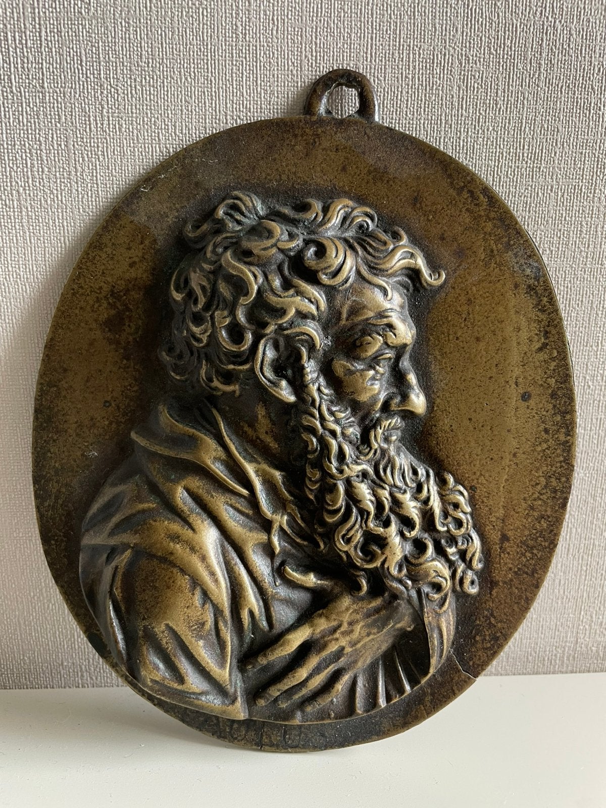 Bronzen hoogreliëf plaquette “Paulus” - naar Jean Varin (F), Ophalen of Verzenden, Brons
